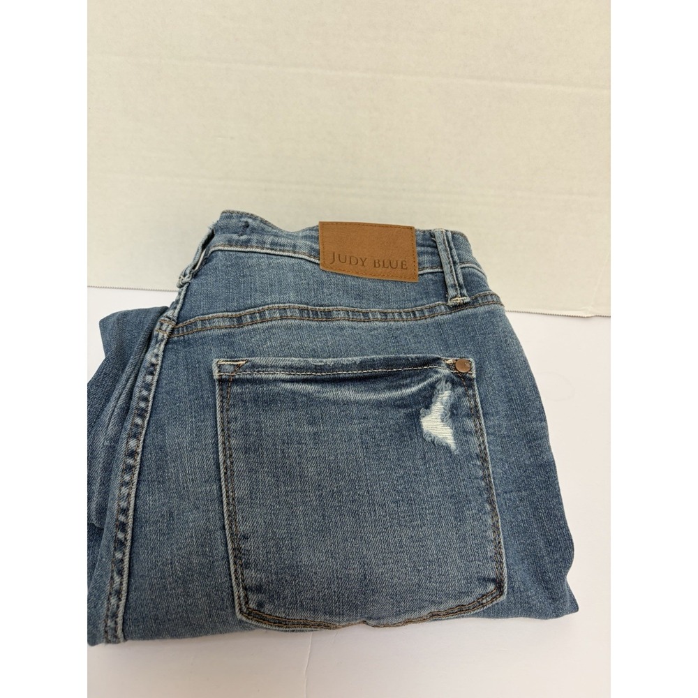 Judy Blue Hi-Rise Straight Leg Distressed Denim Jeans #JB88785 MD Size 11/30
